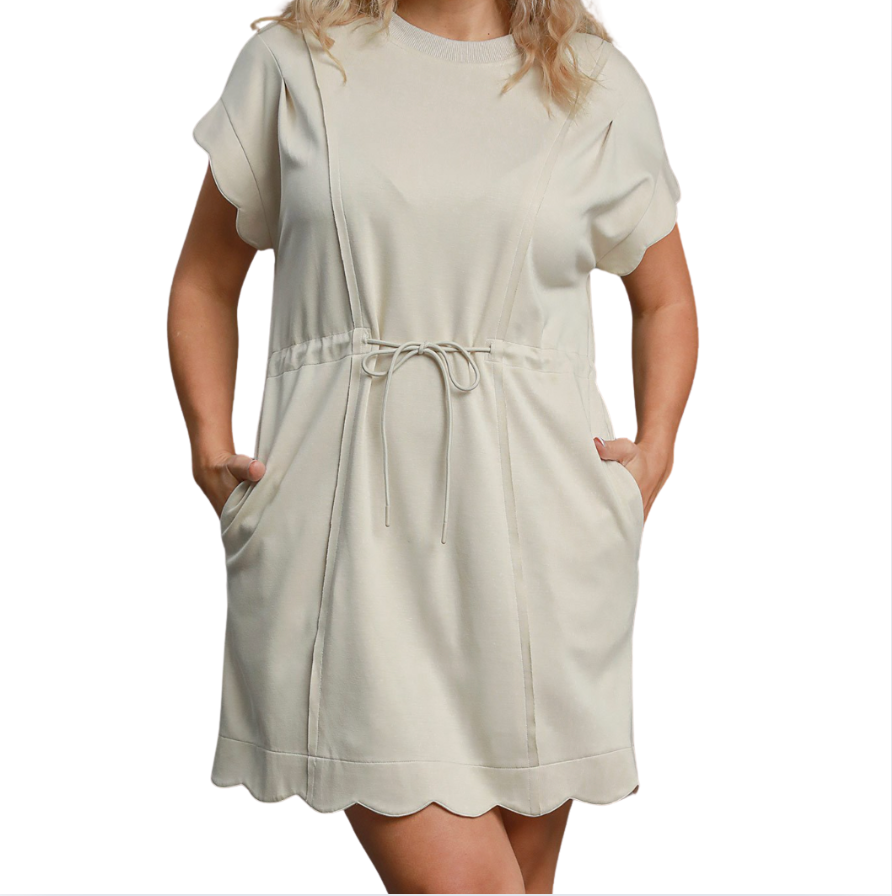 Cap Sleeve Mini Dress ecru