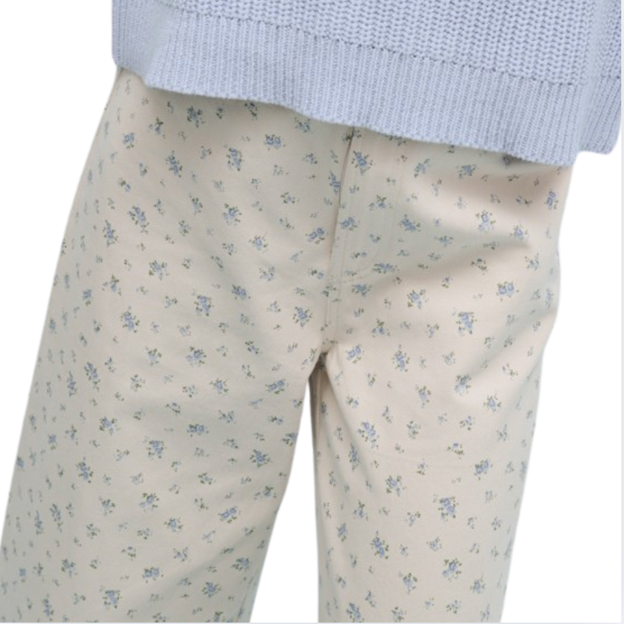 Floral Pants Taupe/Blue