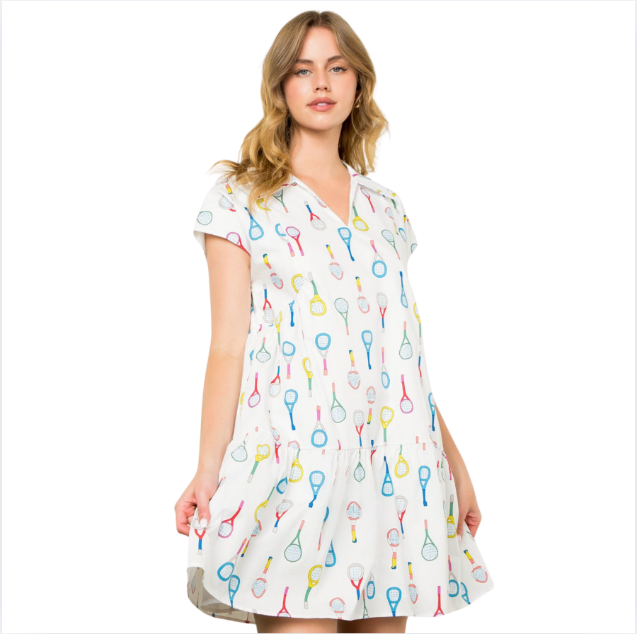 Racket Prink Dress White